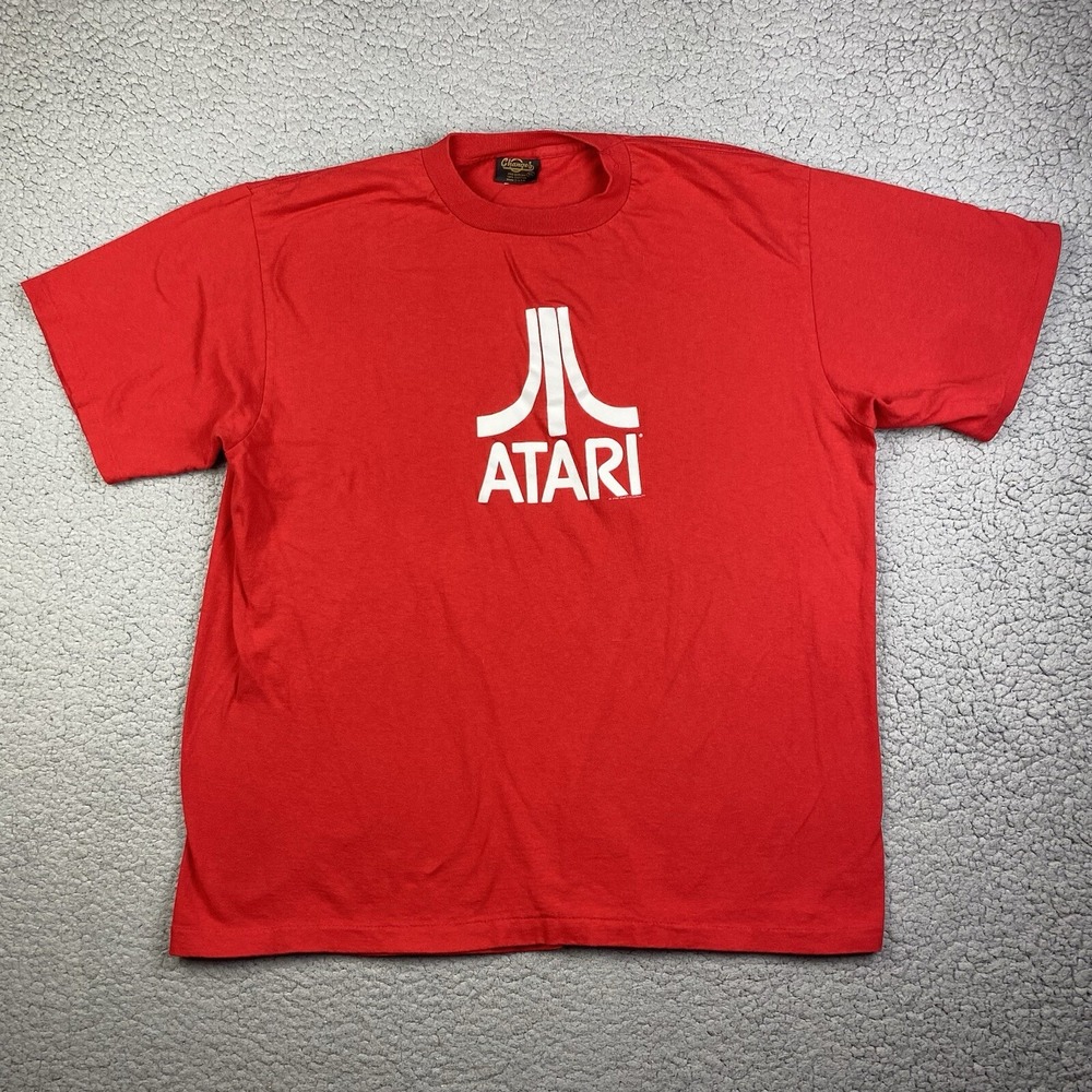 Vintage Atari T-Shirt Single Stitch Size Large Changes Mens Made in USA 2000 Red